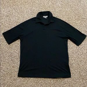 Zegna Sport Italy black microfiber polo shirt, XL